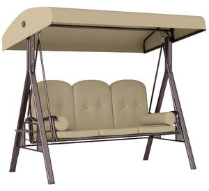 Outsunny Three-Seater Garden Swing Chair - Brown