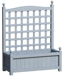 Outsunny Garden Planters with Trellis for Climbing Vines, Wood Raised Beds for Garden, Flower Pot, Indoor Outdoor, Grey