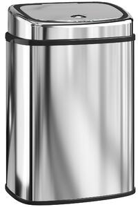 HOMCOM 50L Stainless Steel Sensor Bin - Silver Tone