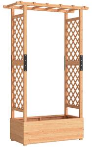 Outsunny Fir Wood 110 x 44 cm Planter and Trellis Garden Bed