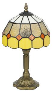 HOMCOM Handmade Art Deco Glass Table Lamp - White/Orange