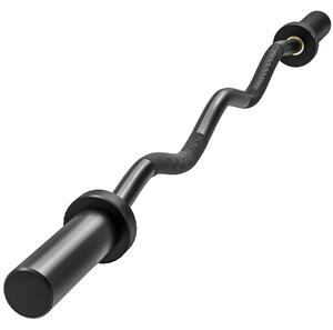 SPORTNOW 4ft Olympic EZ Curl Bar, Barbell Bar for 2" Weight Plates with Non-Slip Hand Grip 120cm