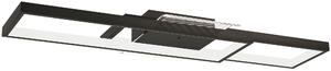 HOMCOM LED Ceiling Light, Modern Dimmable Ceiling Light with Wall Switch & Remote Control, Flush Mount Ceiling Lamp with 3000-6000K Colour Temperatures for Living Room, Bedroom, Black