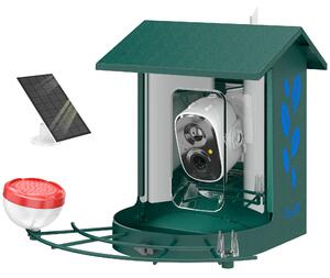 PawHut Smart Bird Feeder Camera 2K HD with AI Identifies 16,000+ Species, 2K HD Auto Capture Video, APP Instant Notifications