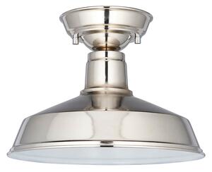 Endon 96181 Darton Semi Flush Ceiling Light In Bright Nickel Finish