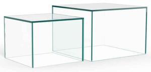 Delft Glass Nesting Coffee Tables - Clear