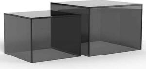 Delft Glass Nesting Coffee Tables - Smoked