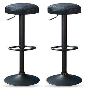 Rexford Charcoal Fabric Gas Lift Stools - Pair