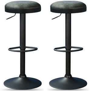 Rexford Olive Fabric Gas Lift Stools - Pair