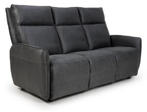 Tooele Leather 3 Seater Sofa In Slate