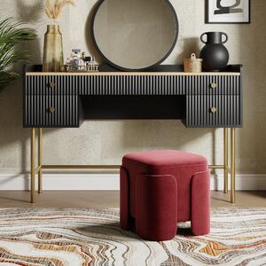 Hailey Velvet Footstool Mulberry