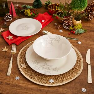 Winter Starlight 12 Piece Dinner Set White