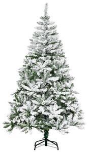 HOMCOM 6 Foot Snow Flocked Artificial Christmas Tree Xmas Pine Tree with 750 Realistic Branches, Auto Open and Steel Base, Green