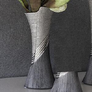 Belcourt Medium Ceramic Decorative Vase In Grey And Silver