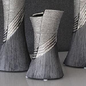 Belcourt Small Ceramic Decorative Vase In Grey And Silver