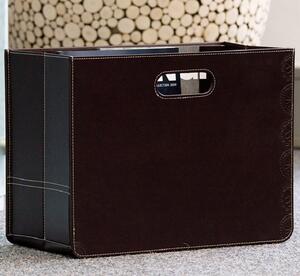 Brooklyn Imitation Leather Magazine Rack - Dark Brown