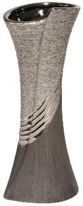 Belcourt Large Ceramic Decorative Vase In Grey And Silver