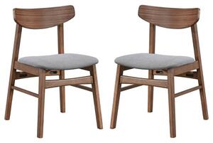 Allen Walnut Wooden Dining Chairs In Pair