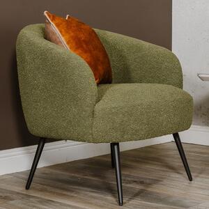 Salisbury Fabric Bedroom Chair With Black Legs In Olive