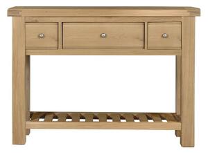 Danville Wooden Console Table With 3 Drawers In Oak