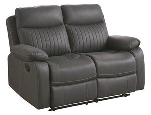 Barrie Manual Recliner Fabric 2 Seater Sofa In Dark Grey