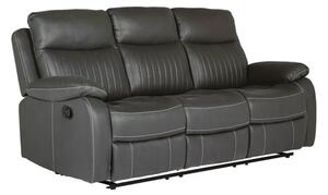 Barrie Manual Recliner Fabric 3 Seater Sofa In Dark Grey