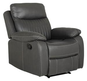 Barrie Manual Recliner Fabric 1 Seater Sofa In Dark Grey