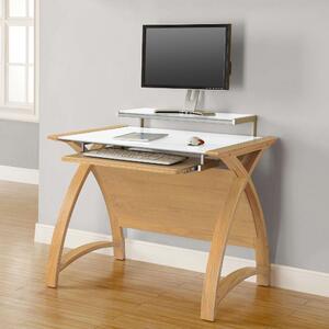 Helsinki Desk with Monitor Shelf Oak