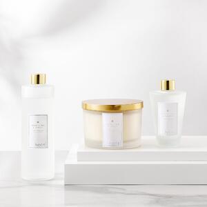 Hotel Bamboo & Linen Candle and Diffuser Collection Set White