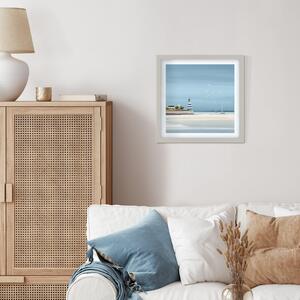 Summer Bay By Ulyana Hammond Framed Print Taupe