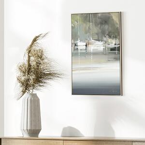 Peaceful Mooring by Craig Trewin Penny Framed Canvas Gold