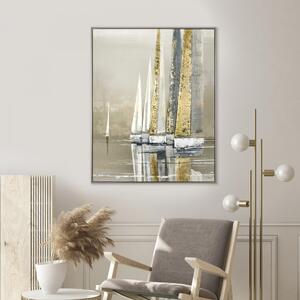 Golden Sails by Adelene Fletcher Framed Canvas Grey