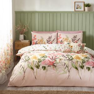 Catherine Lansfield Countryside Floral Reversible Duvet Cover Bedding Set Pink