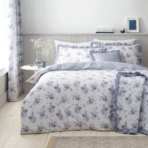 Catherine Lansfield Lucie Floral Reversible Duvet Cover Bedding Set Blue