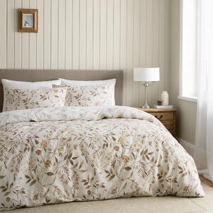 Catherine Lansfield Isadora Floral Reversible Duvet Cover Bedding Set Natural