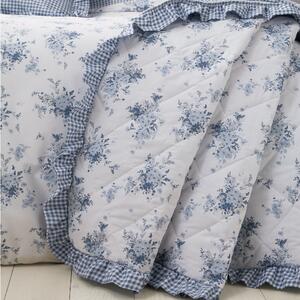 Catherine Lansfield Lucie Floral Reversible 220cm x 230cm Bedspread Set Blue