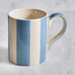 Hand Painted Blue Stripe Mug Blue