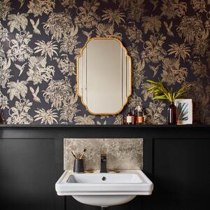 Amazonia Gold and Charcoal Wallpaper Gold/Black