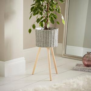 Grey Woven Plant Stand Grey