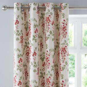 Wisteria Eyelet Curtains Red Red