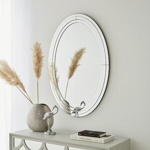 Triple Edge Oval Mirror, 60x90cm Silver
