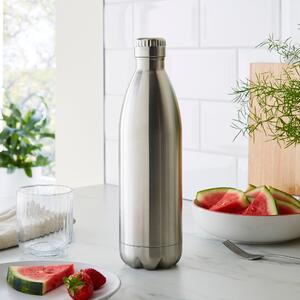 1L Water Flask, Stainless Steel Silver