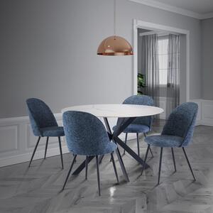 Talia Round 4 Seater Dining Table, Sintered Stone White