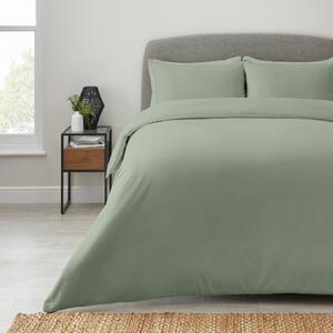 Soft & Easycare Sage Polycotton Duvet Cover and Pillowcase Set Sage (Green)
