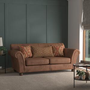 Angus Faux Leather Combo 2 Seater Sofa Brown