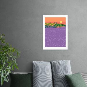 East End Prints Lavender Fields Print Purple/Green/Yellow