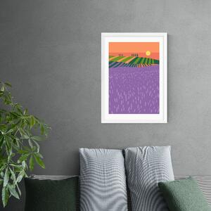 East End Prints Lavender Fields Print Purple/Green/Yellow