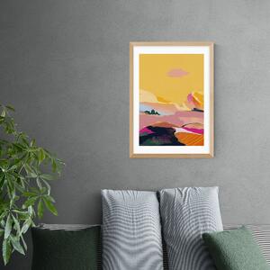 East End Prints Abstract Pink Dream Cloud Print Pink/Yellow/Black
