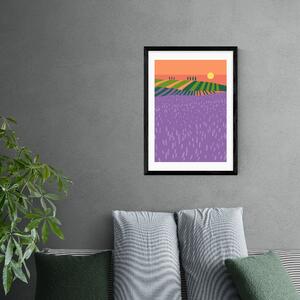 East End Prints Lavender Fields Print Purple/Green/Yellow
