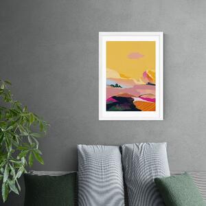 Abstract Pink Dream Cloud Print Pink/Yellow/Black